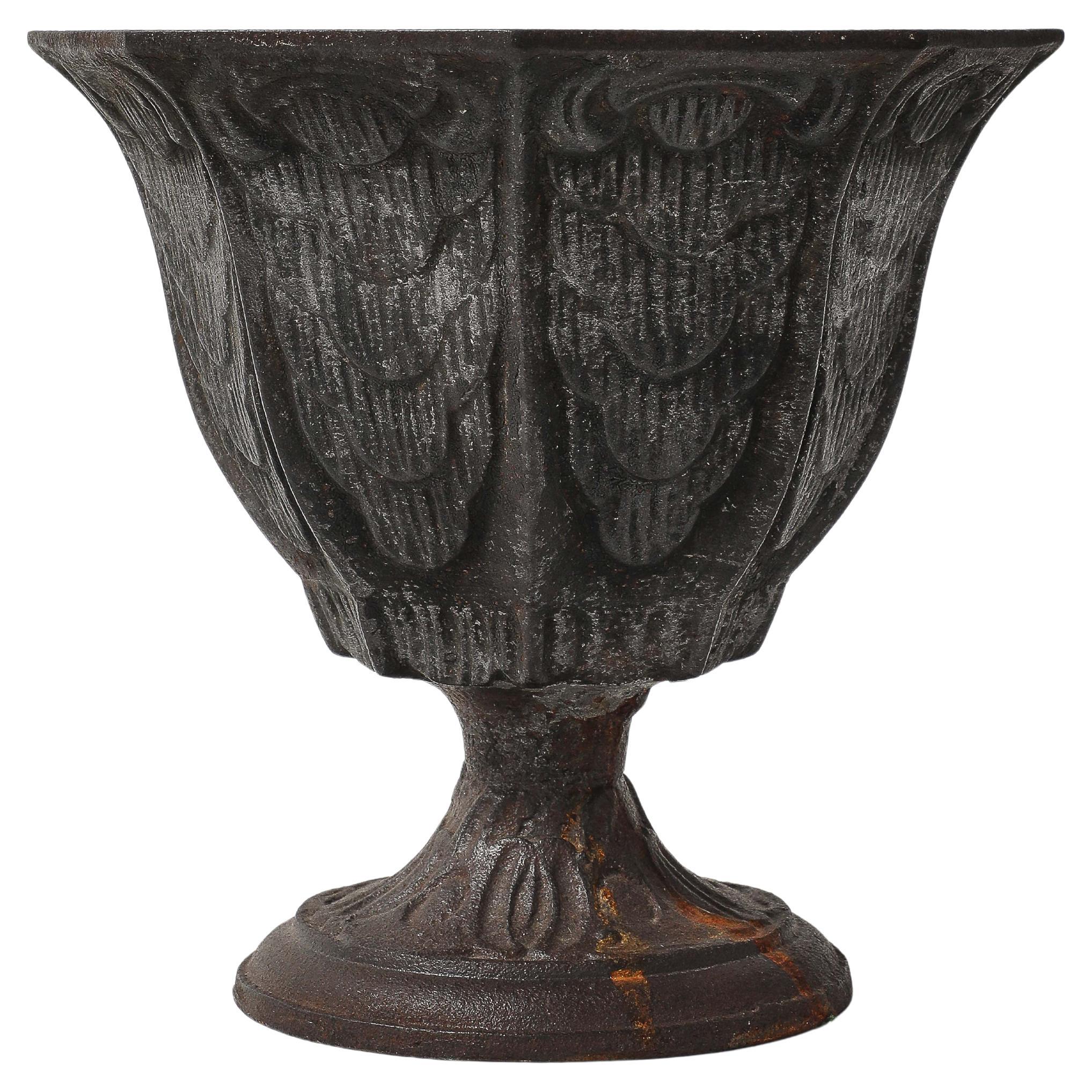 Antique Patinated Cache Pot with Ornamental Motifs, France, 20th C For Sale