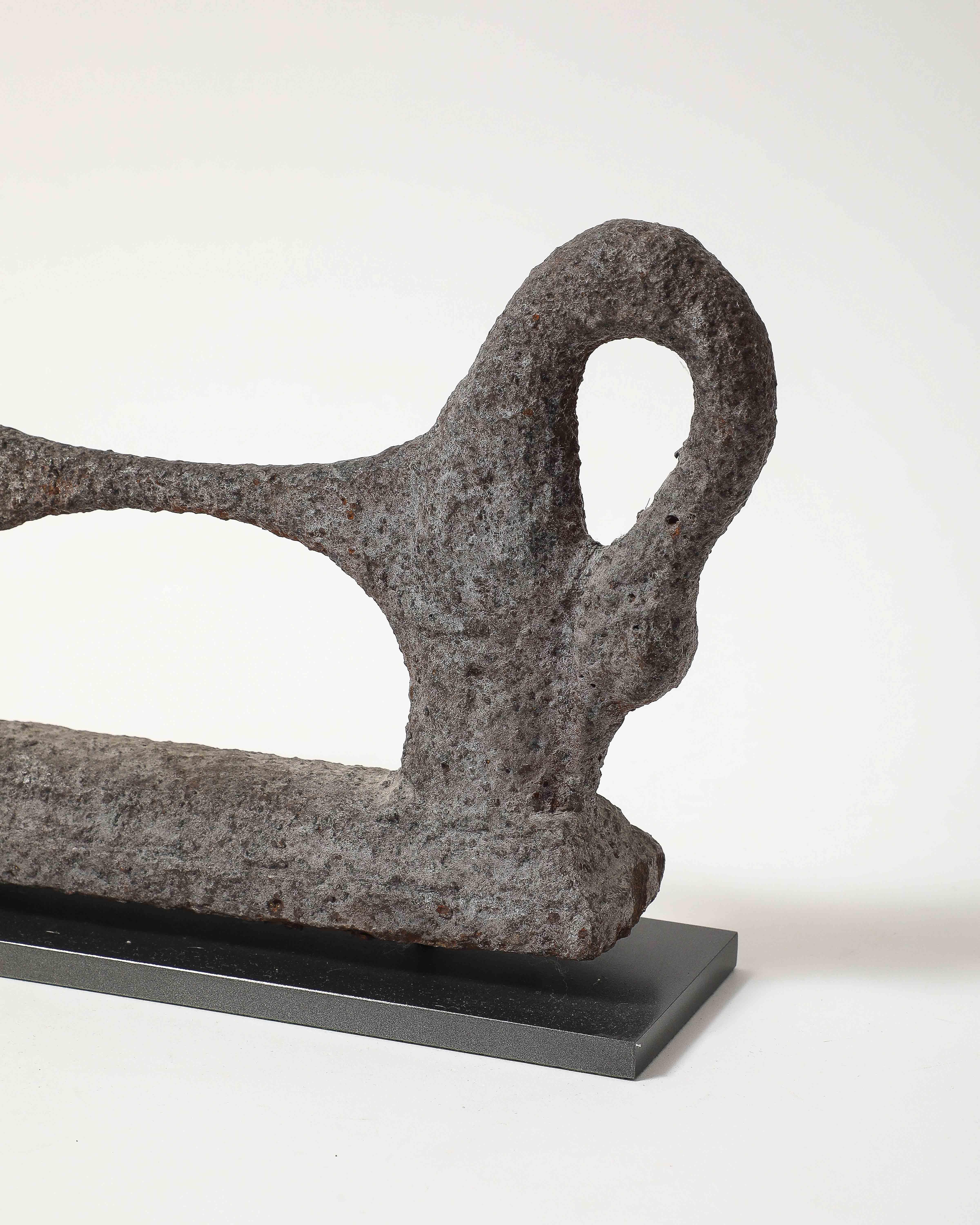 Antique Patinated Cast Iron Boot Scraper on Stand For Sale 9