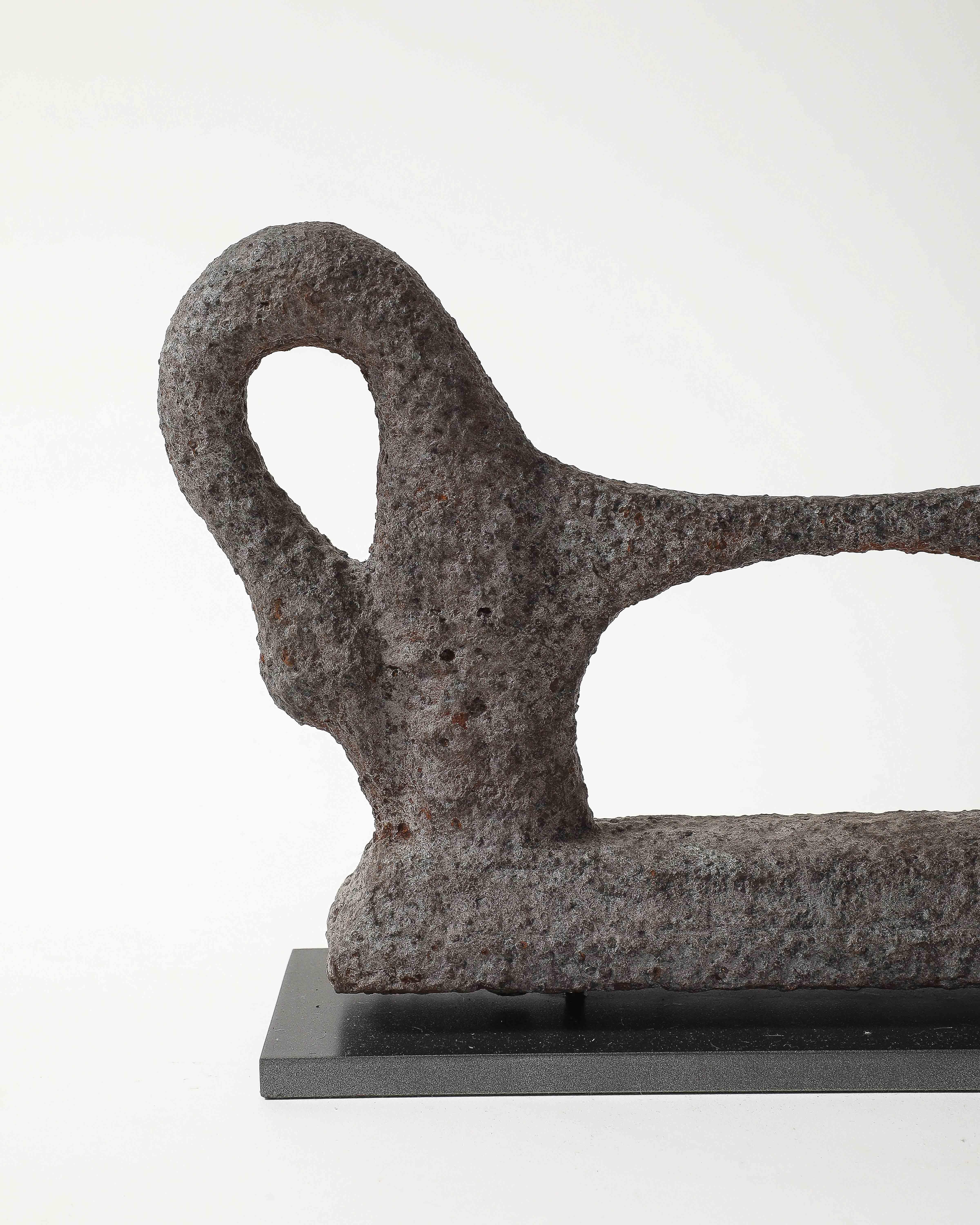 Antique Patinated Cast Iron Boot Scraper on Stand For Sale 6