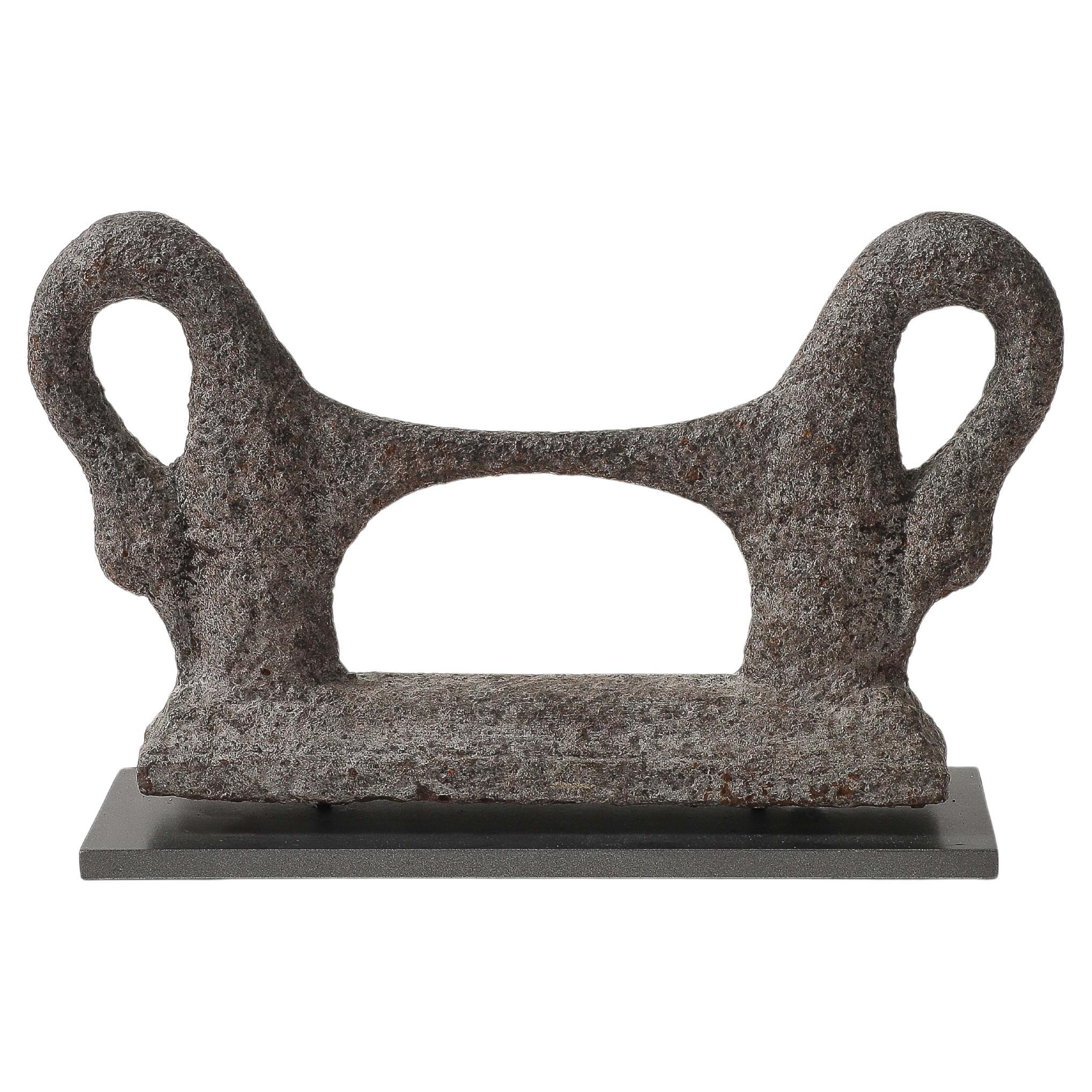 Antique Patinated Cast Iron Boot Scraper on Stand For Sale