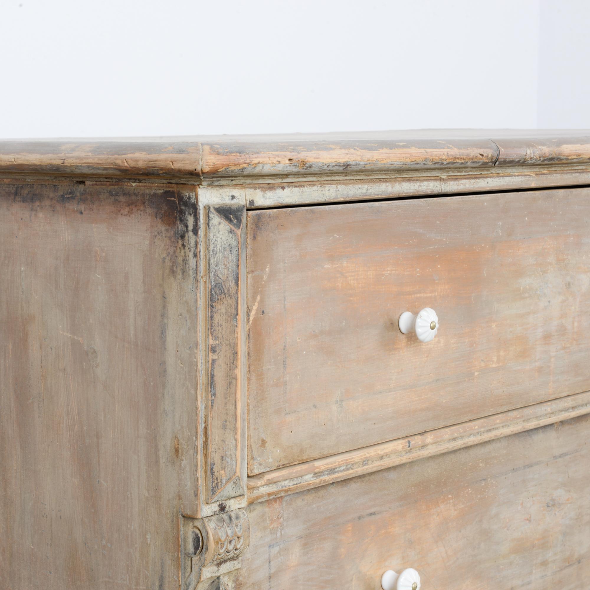 Early 20th Century Antique Patinated Central European Drawer Chest