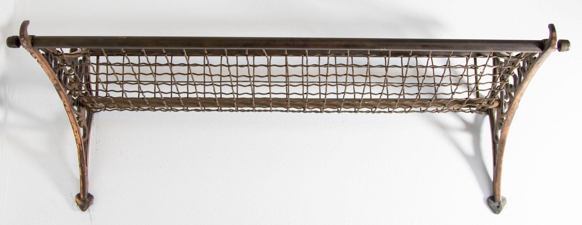 Victorian Antique Patinated Copper Train Luggage Rack from the New South Wales Railway For Sale