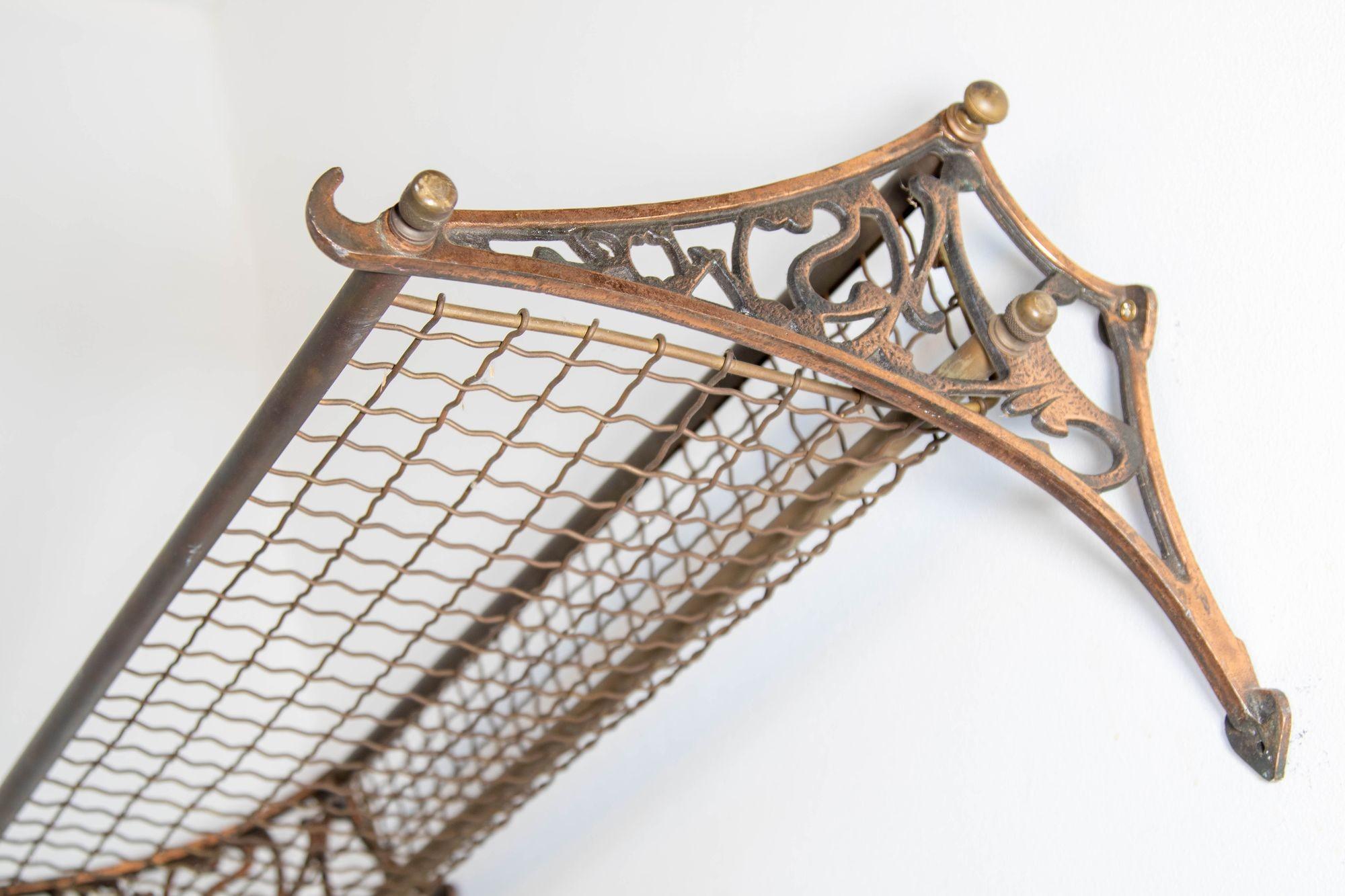 Australian Antique Patinated Copper Train Luggage Rack from the New South Wales Railway For Sale