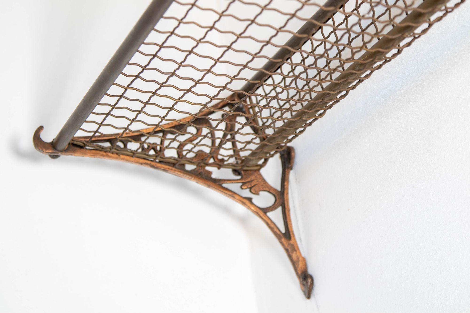 Hand-Crafted Antique Patinated Copper Train Luggage Rack from the New South Wales Railway For Sale