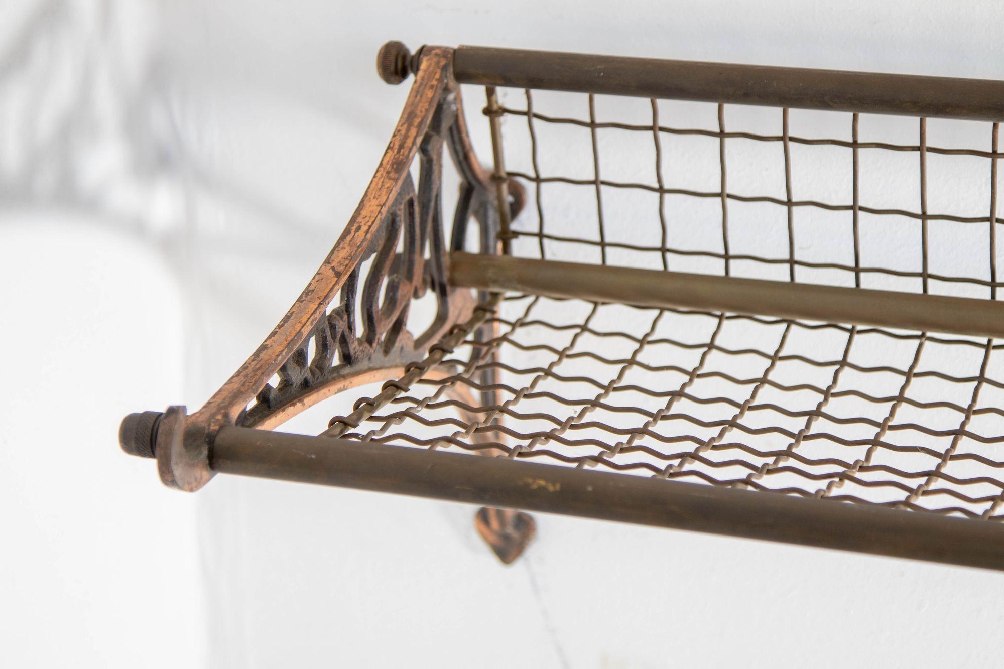 20th Century Antique Patinated Copper Train Luggage Rack from the New South Wales Railway For Sale
