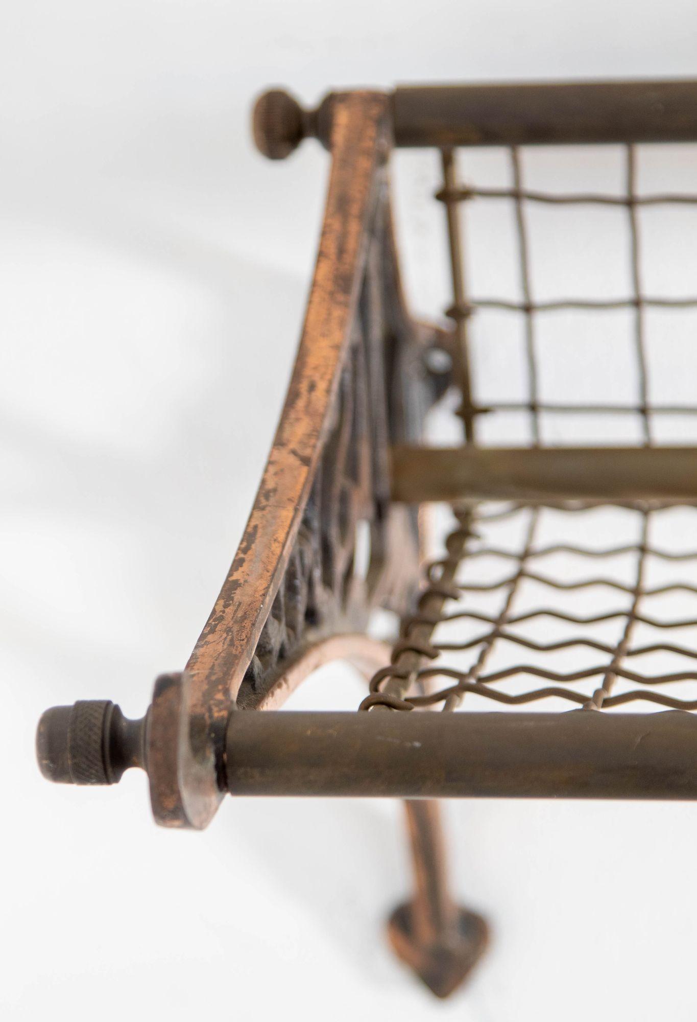 Antique Patinated Copper Train Luggage Rack from the New South Wales Railway For Sale 1