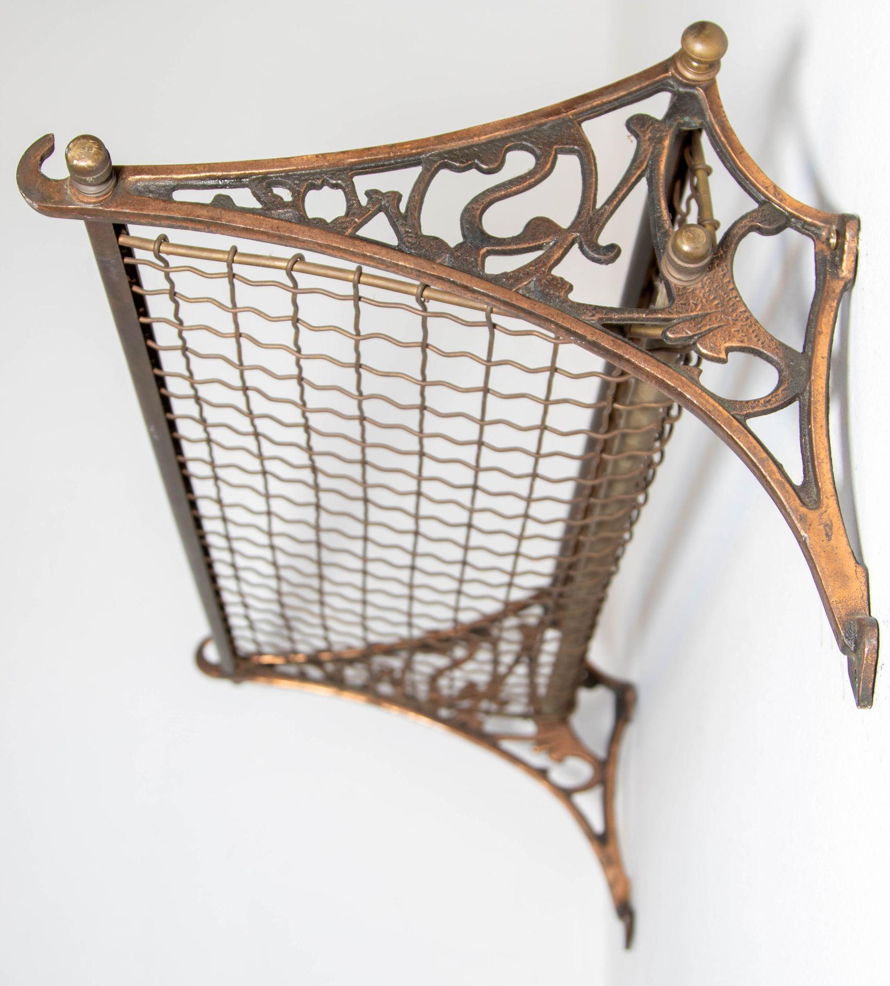 Antique Patinated Copper Train Luggage Rack from the New South Wales Railway For Sale 2