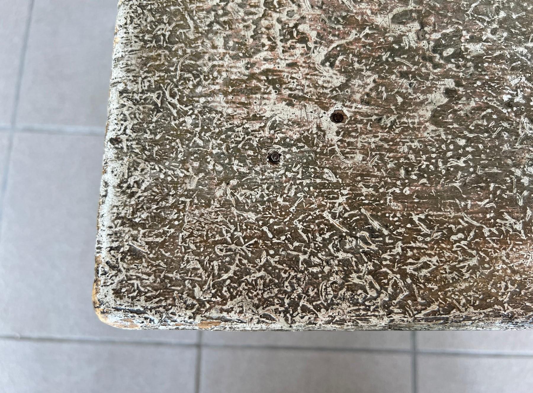 Antique Patinated French Rustic Coffee Table For Sale 6