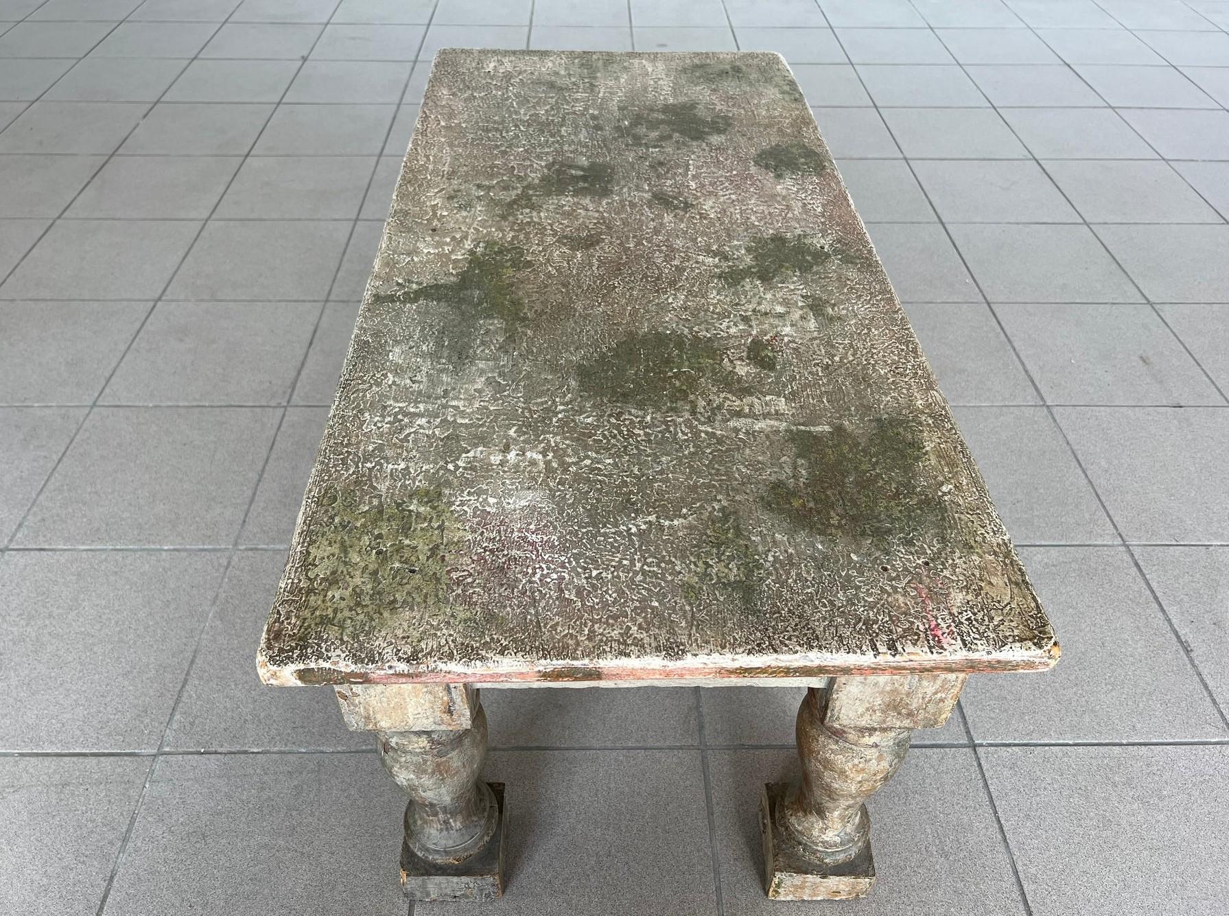 Antique Patinated French Rustic Coffee Table For Sale 3