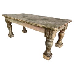Used Patinated French Rustic Coffee Table