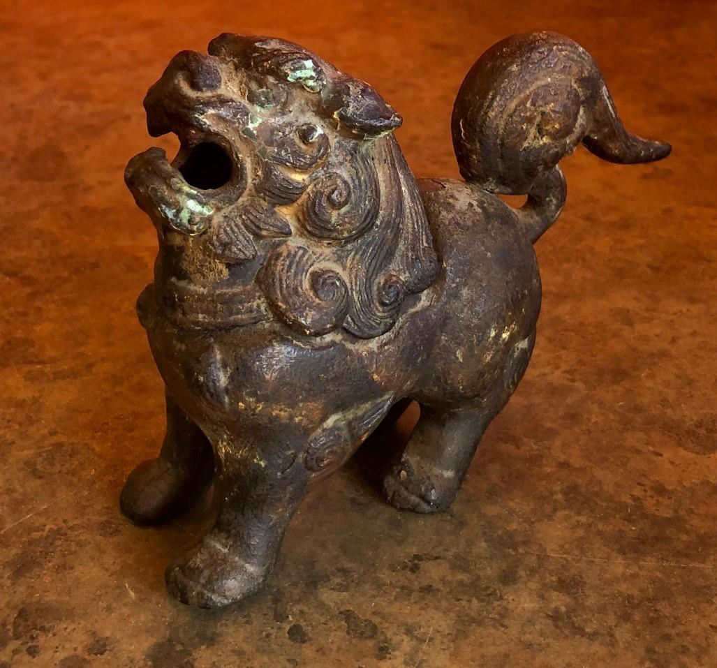 bronze foo dog incense burner