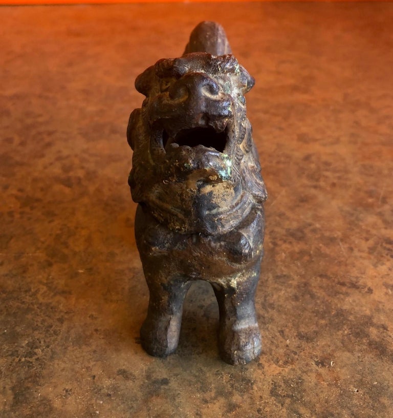Antique Patinated Iron Foo Dog Incense Burner at 1stDibs antique foo