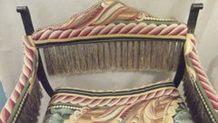 Antique Patinated Iron Savonarola Armchair with Luxurious Fringe