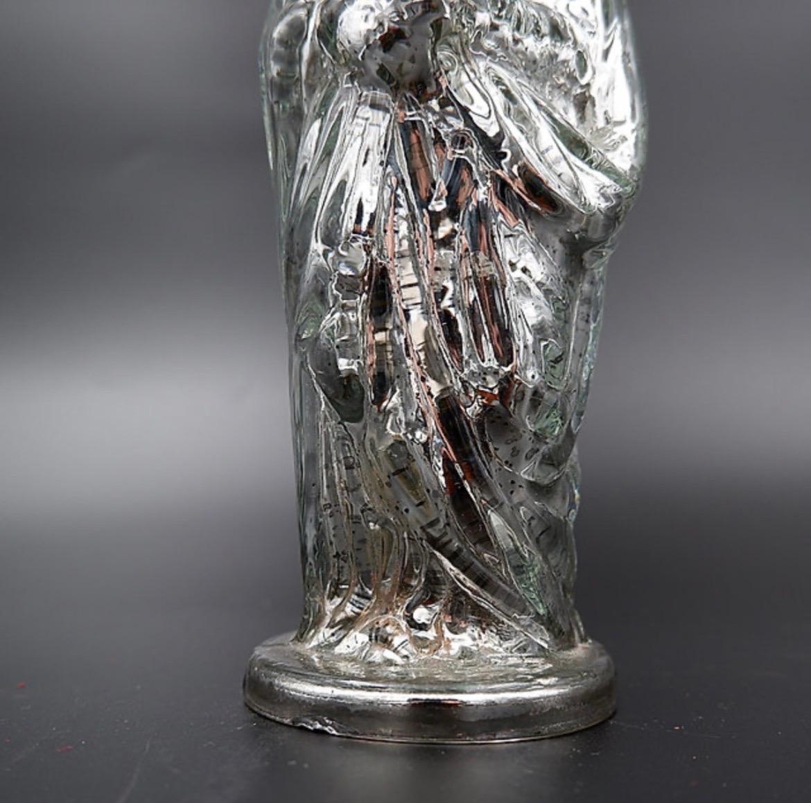 Antique Patinated Mercury glass Madonna with child - 20th century For Sale 3