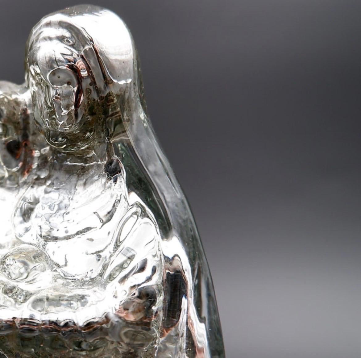 Antique Patinated Mercury glass Madonna with child - 20th century For Sale 4