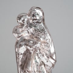 Antique Patinated Mercury Glass Madonna with Child
