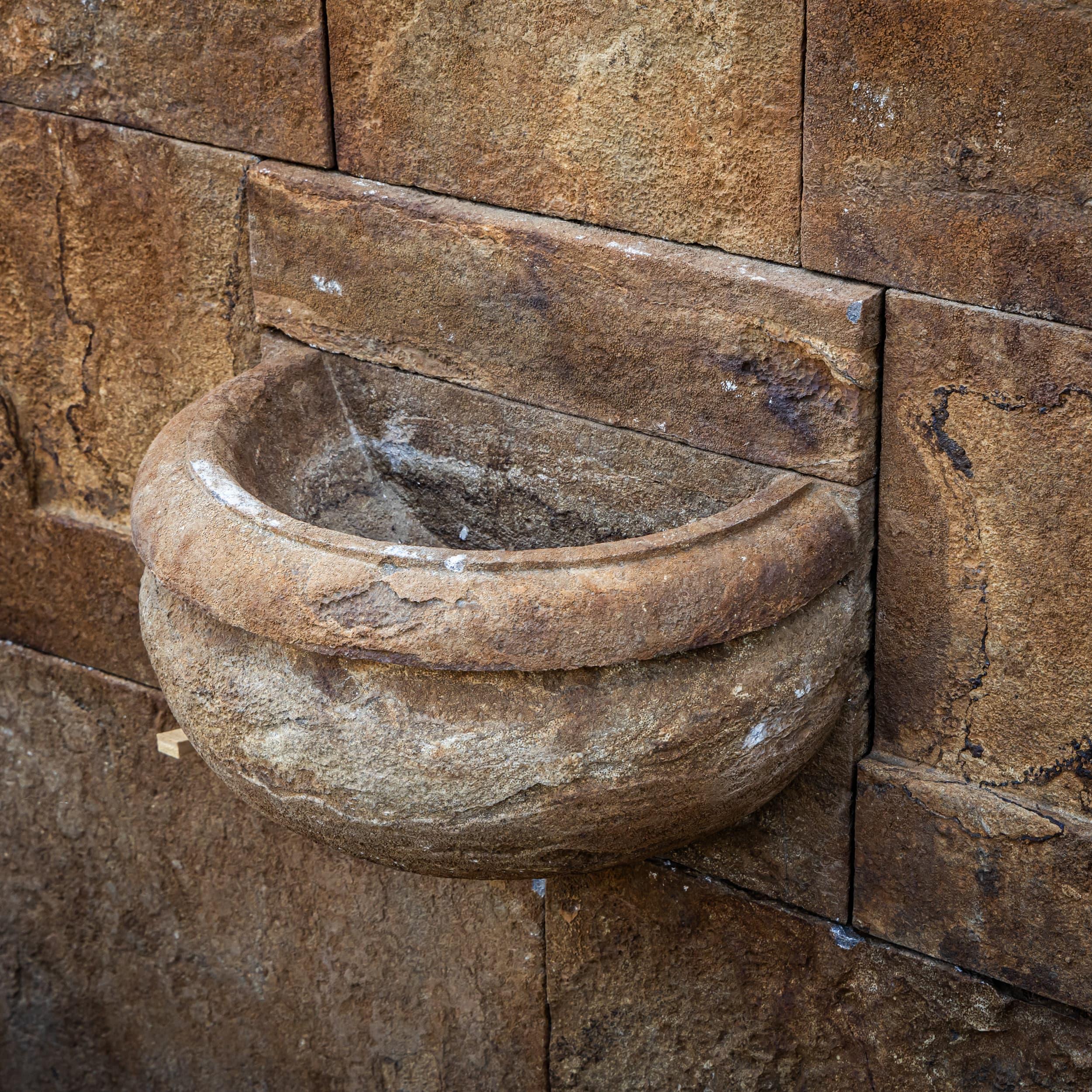 Chinese Antique-patinated Wall fountain, 21st Century For Sale