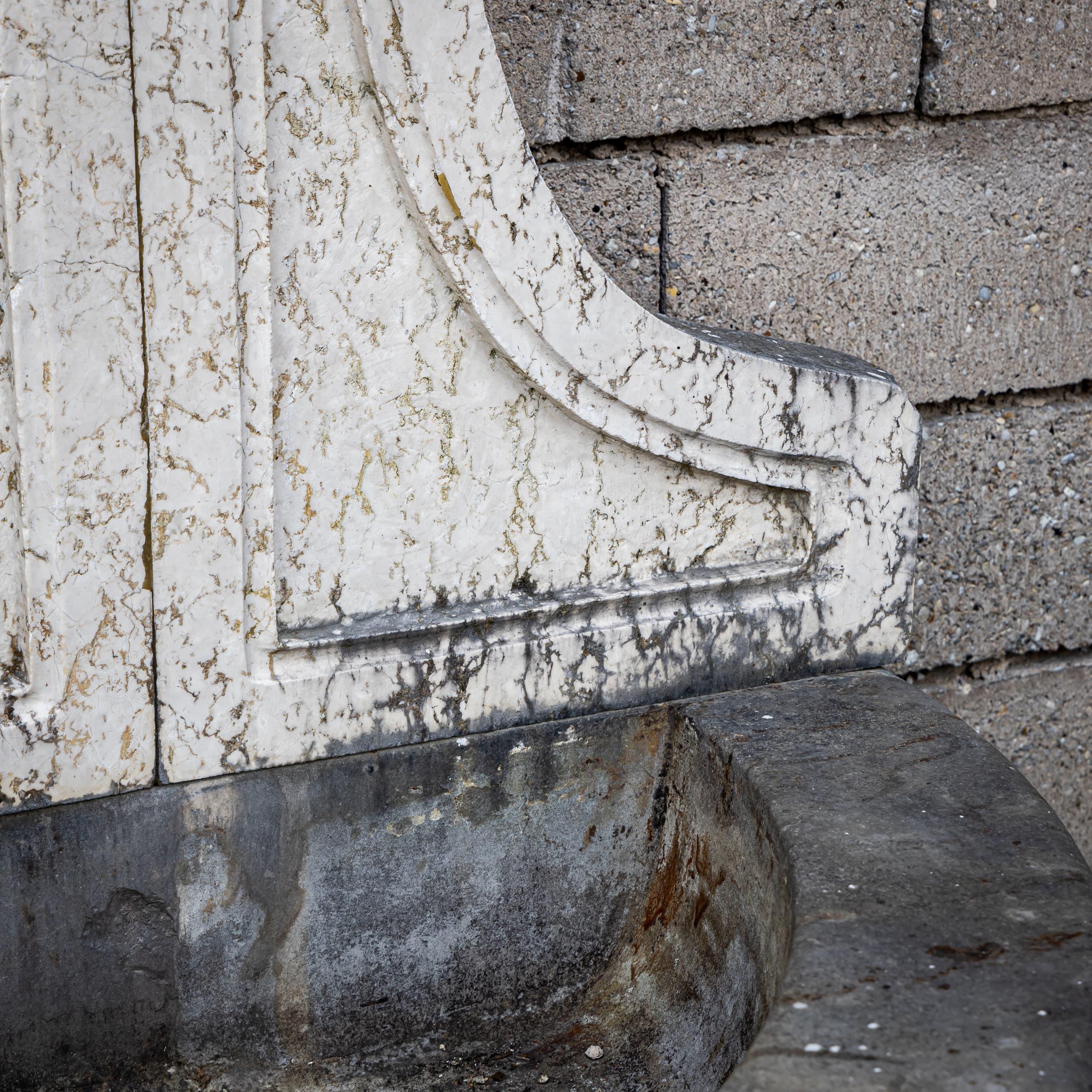 Hand-Carved Antique-patinated Wall fountain, 21st Century For Sale