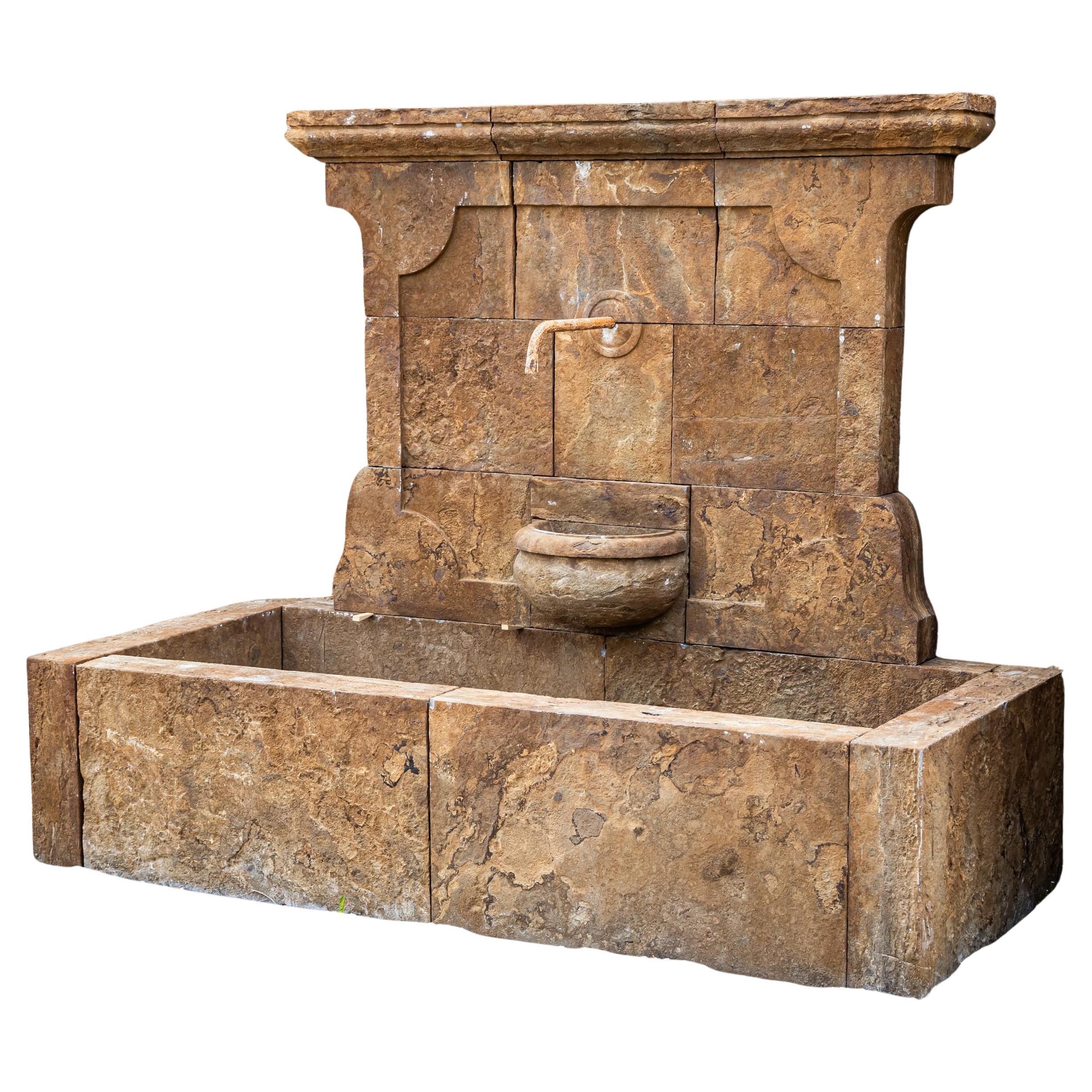 Antique-patinated Wall fountain, 21st Century