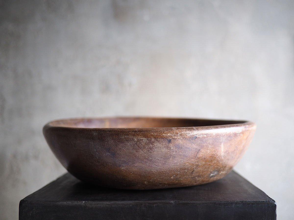 Antique Patinated Wooden Bowl, 19th Century In Distressed Condition In Melville, NY