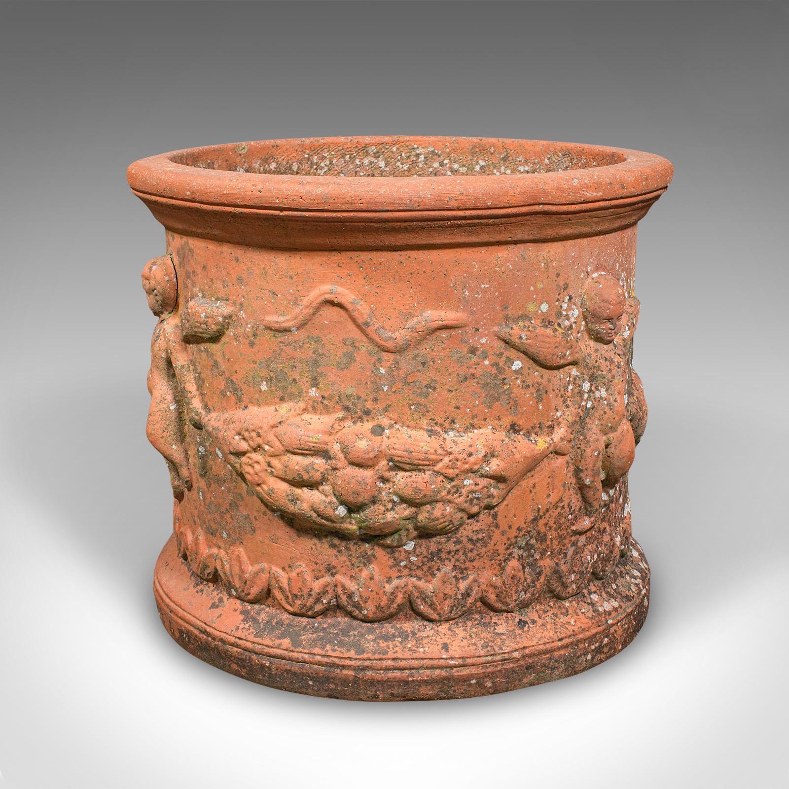 British Antique Patio Jardinière, English, Terracotta, Veranda Planter Pot, Edwardian For Sale