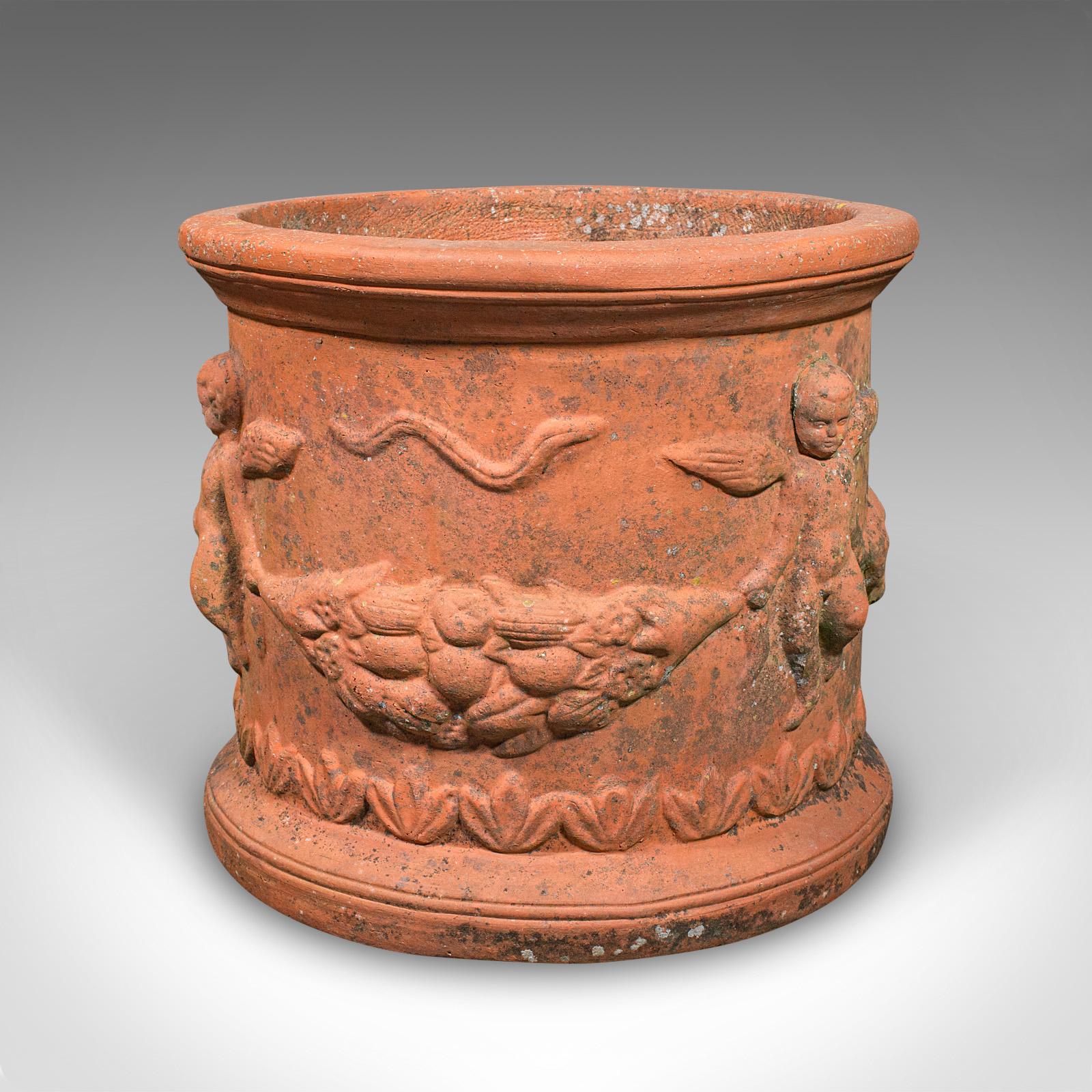 20th Century Antique Patio Jardinière, English, Terracotta, Veranda Planter Pot, Edwardian For Sale