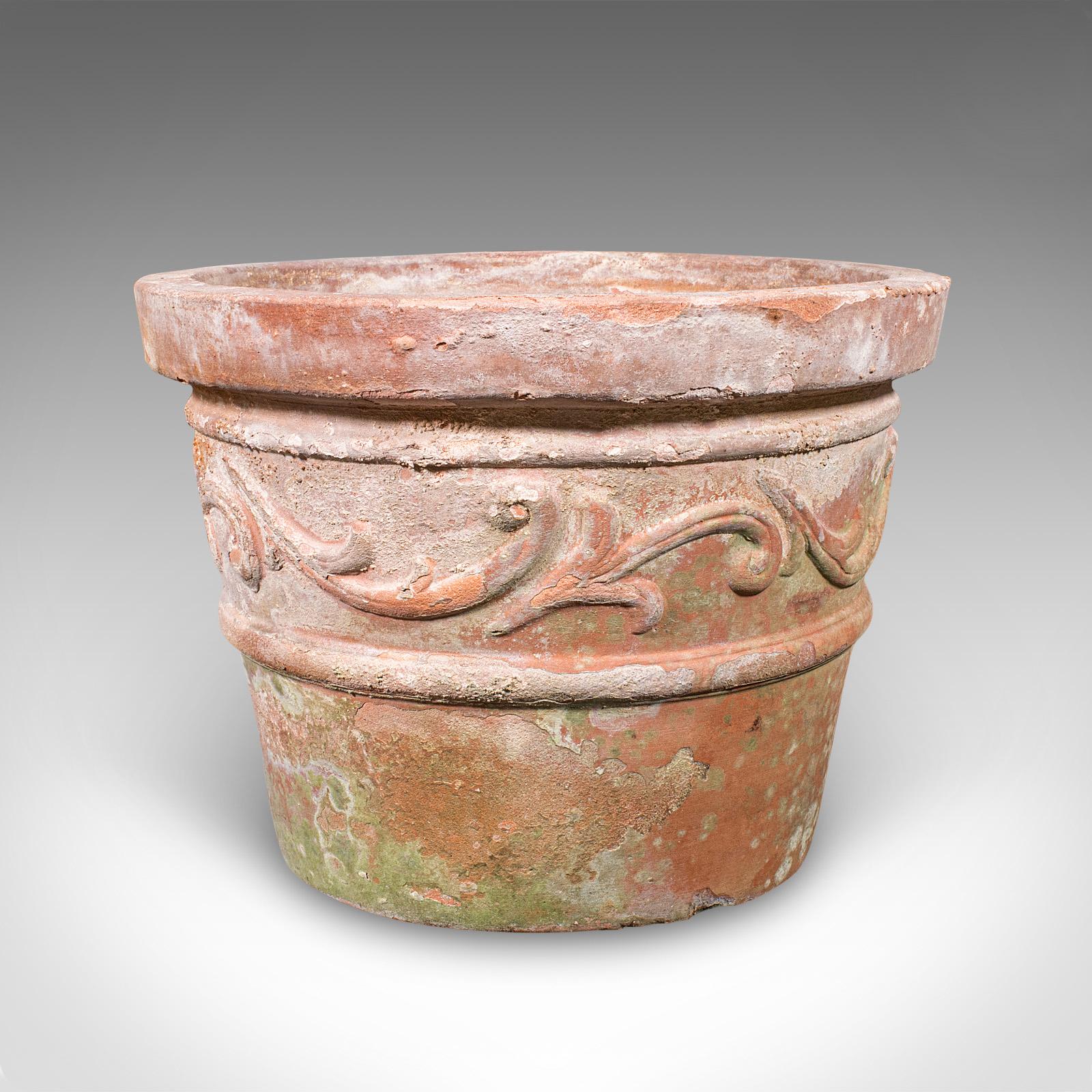 Late Victorian Antique Patio Planter, English, Terracotta Ornamental Tree Jardiniere, Victorian For Sale