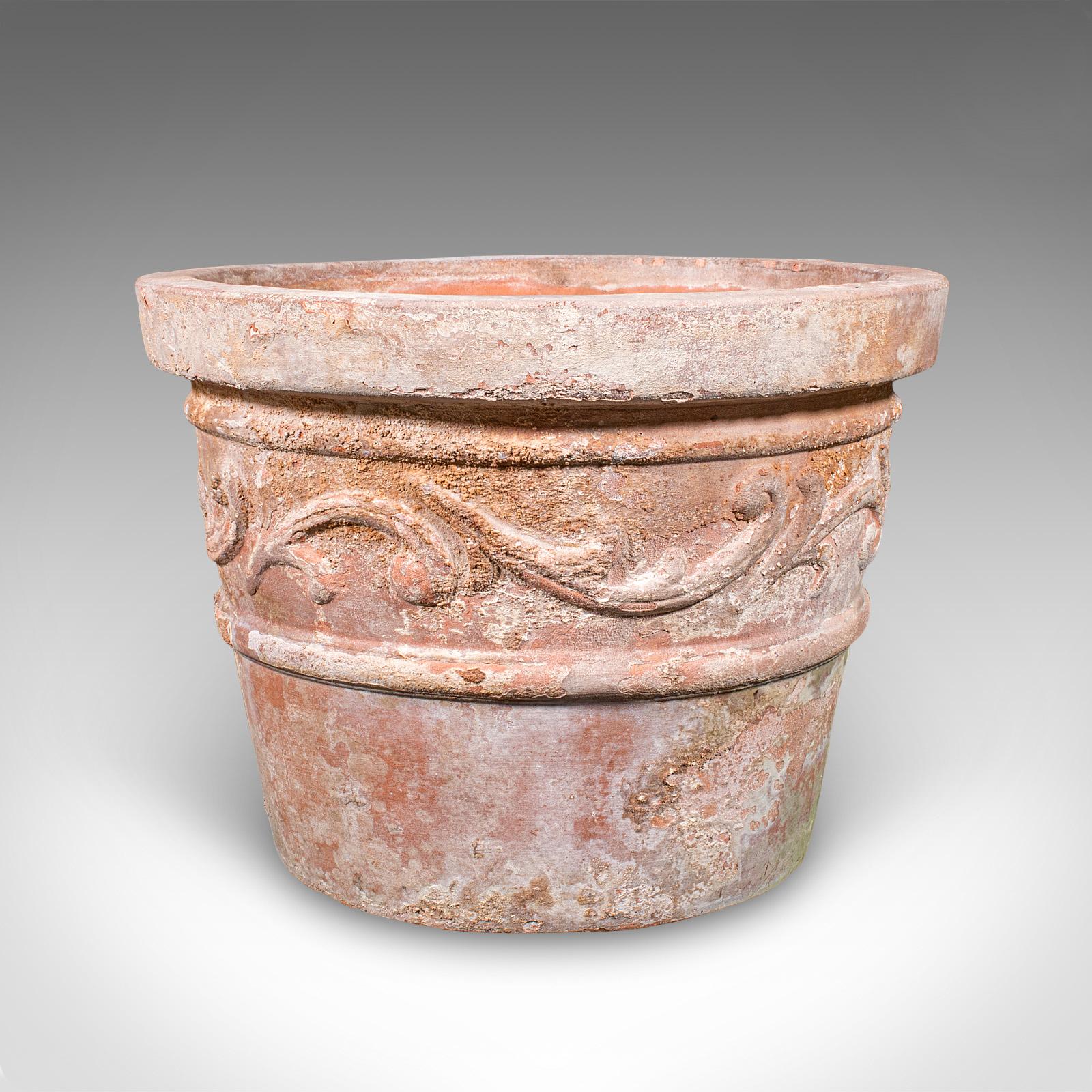 Antique Patio Planter, English, Terracotta Ornamental Tree Jardiniere, Victorian In Good Condition For Sale In Hele, Devon, GB