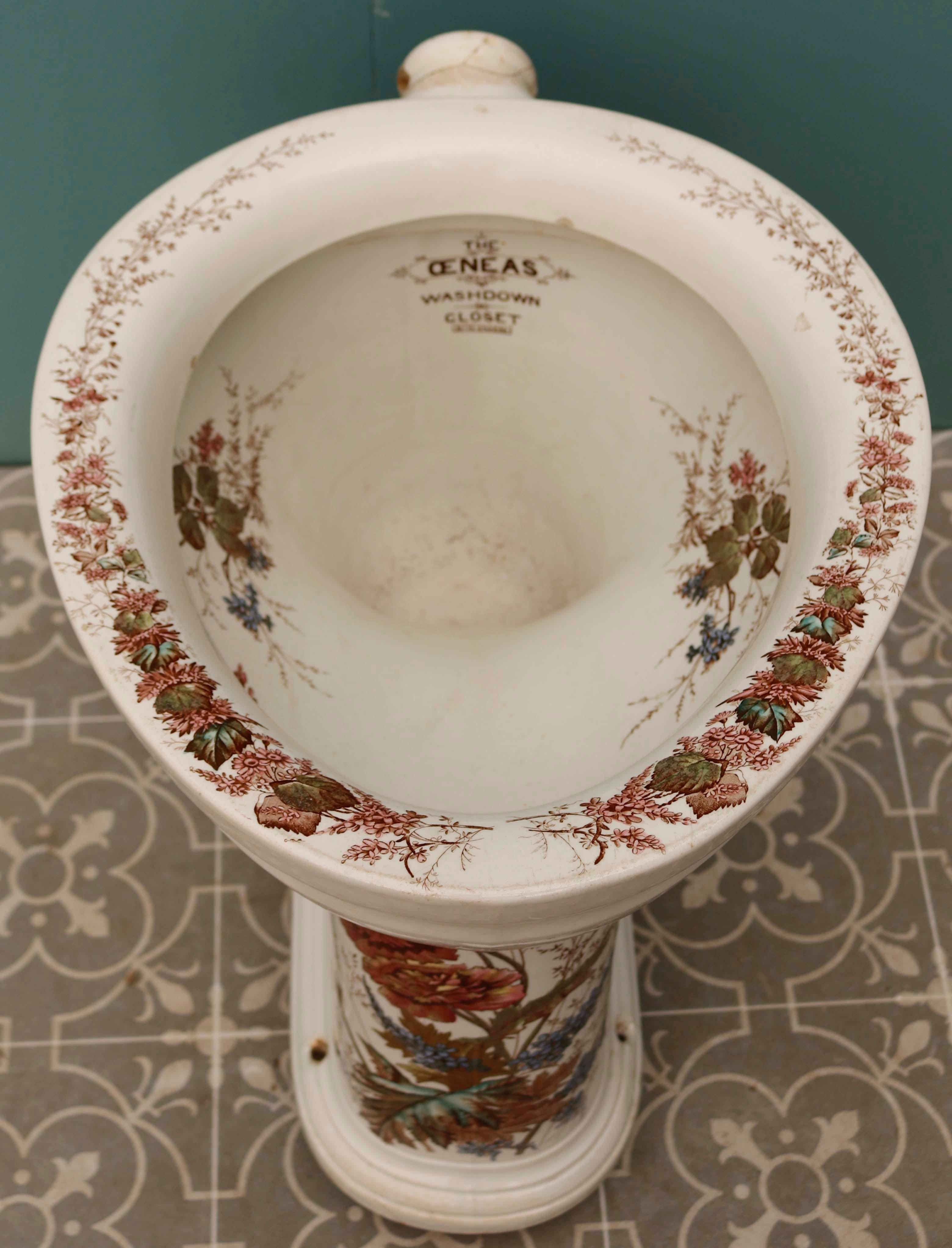 Porcelain Antique Patterned Oeneas Toilet Pan