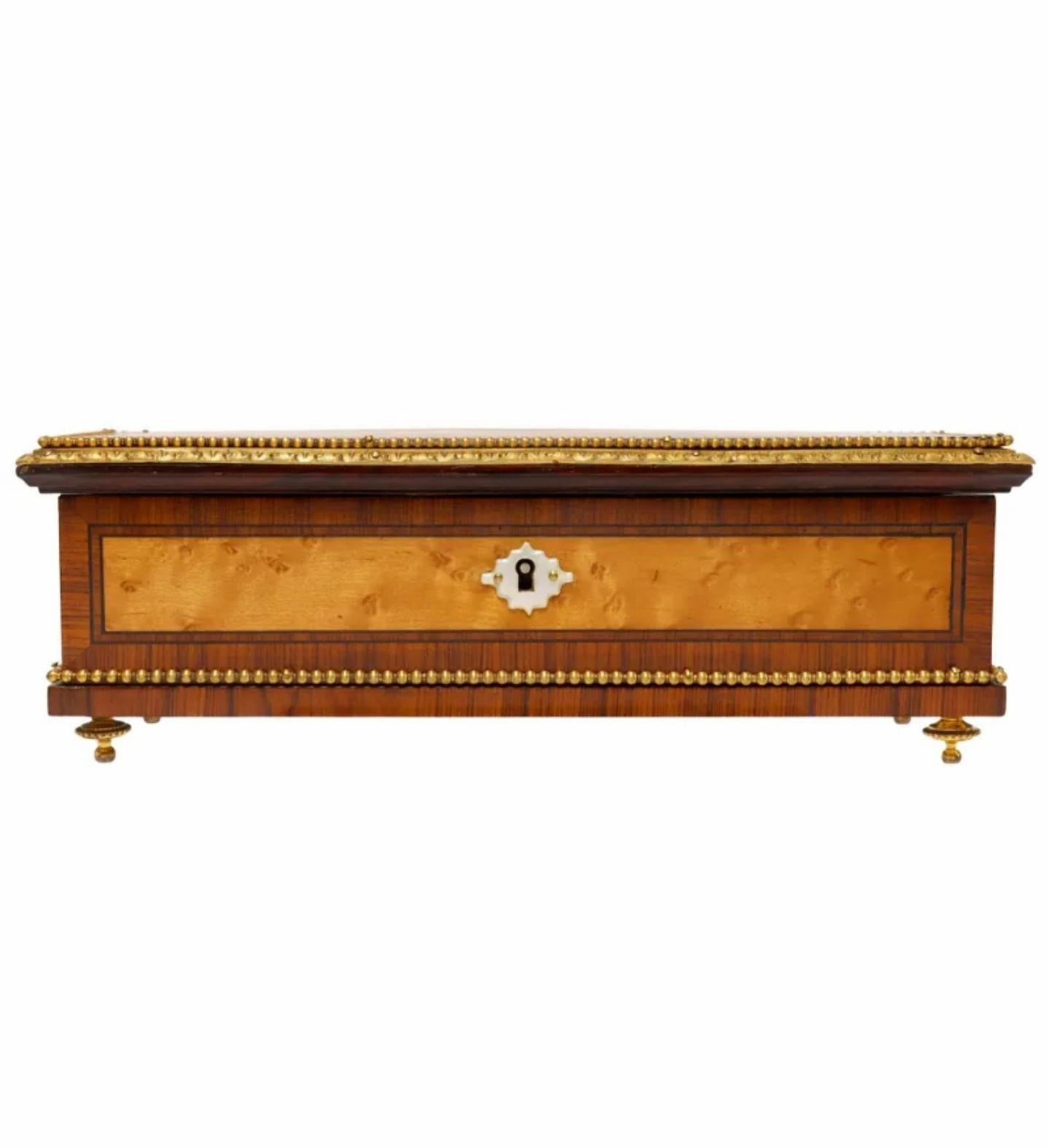 French Antique Paul Sormani Signed Parisian Napoleon III Period Glove Box For Sale