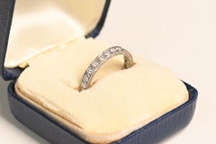 Art Deco Diamond Wedding Band. Old Euro and Transitional Diamond Eternity Band