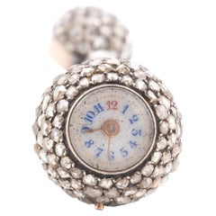 Antique Pavé Set Rose-Cut Diamond Pendant Geneva Ball Watch