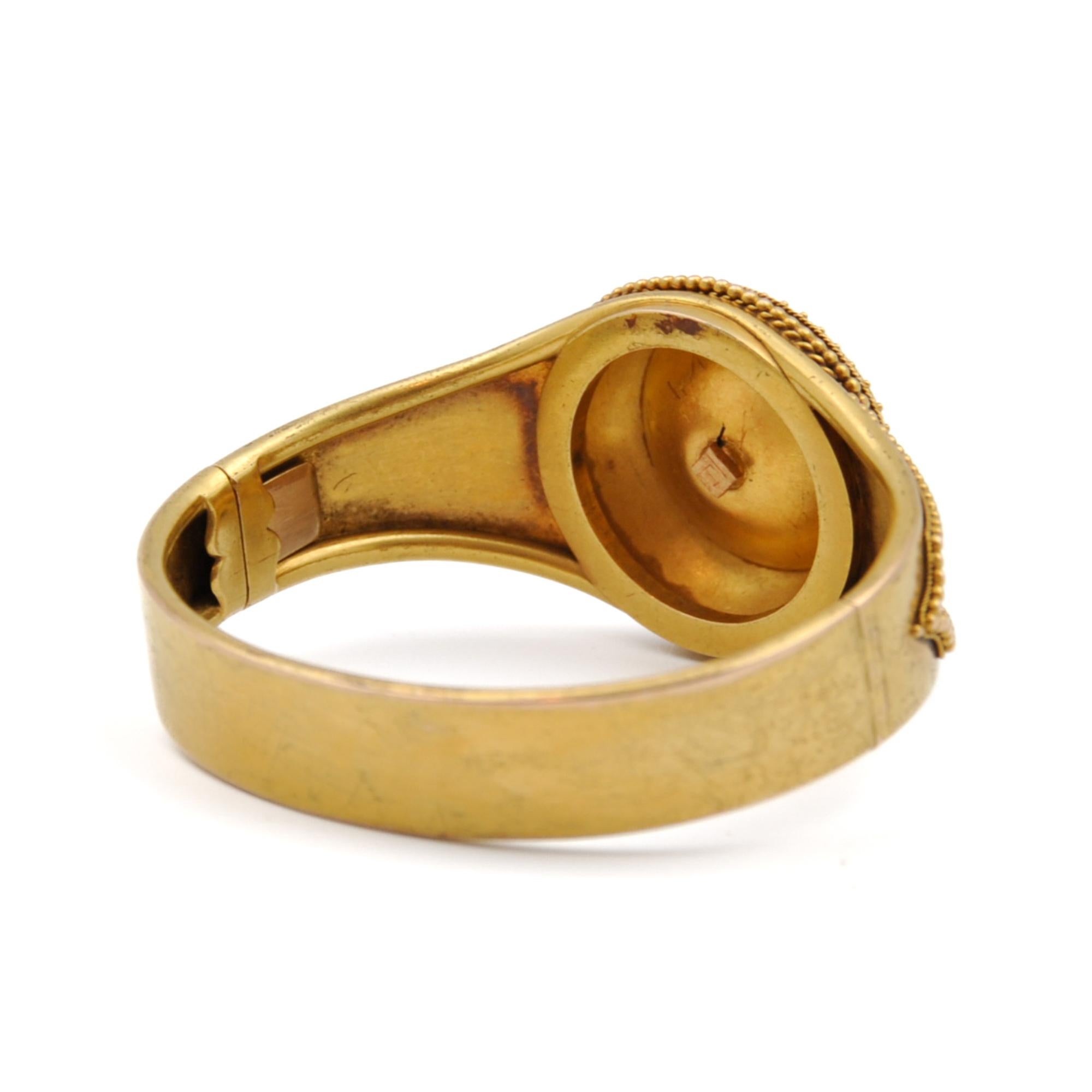 Bracciale antico con pavé di turchesi in oro 18 carati in vendita 2