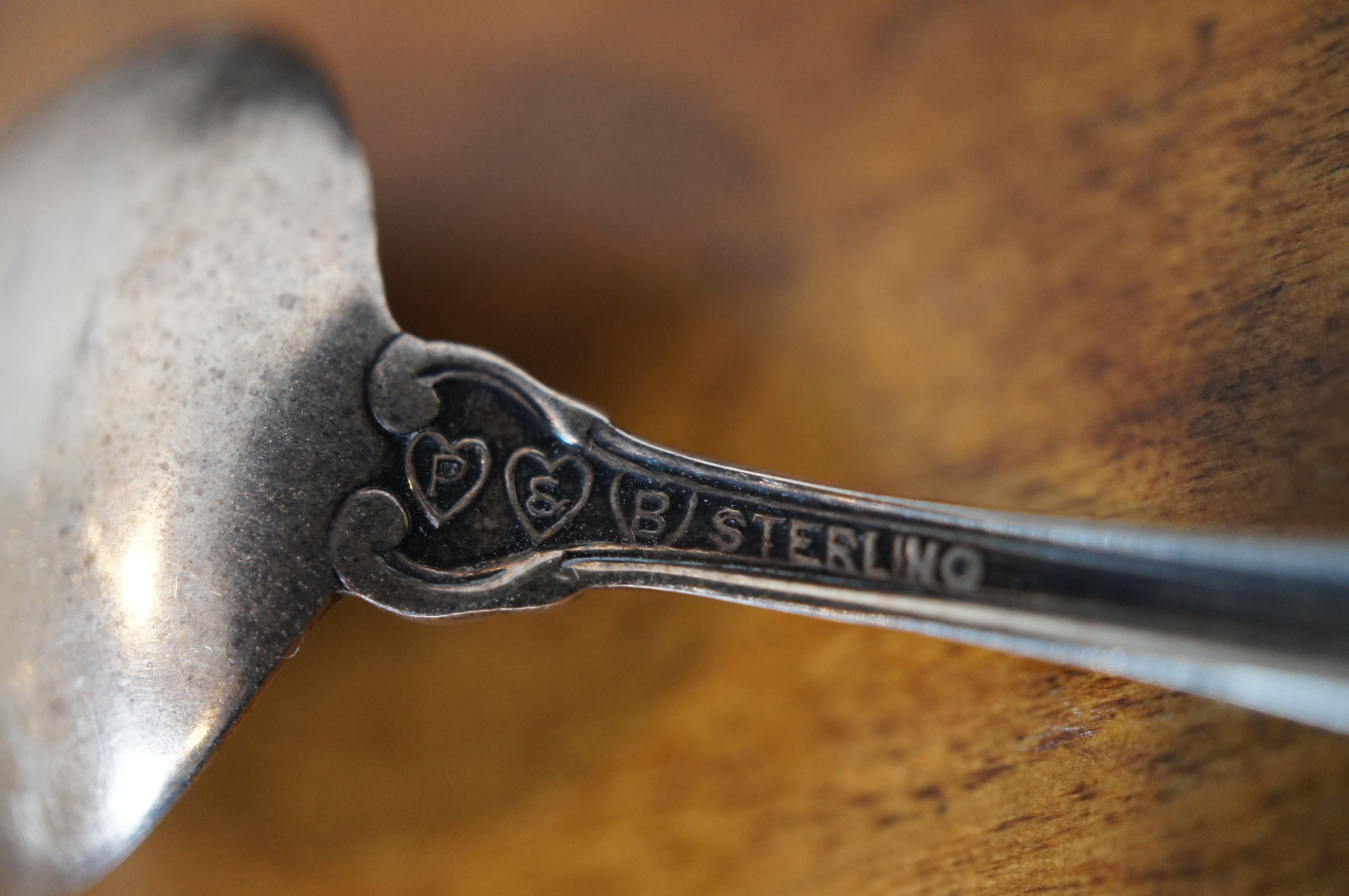 American Classical Antique P&B Sterling Silver Souvenir Spoon San Antonio TX Alamo Steer Ox
