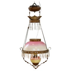 Antique Peachblow Glass Lighting Fixture