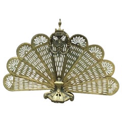 Antique Peacock Brass Fire Screen