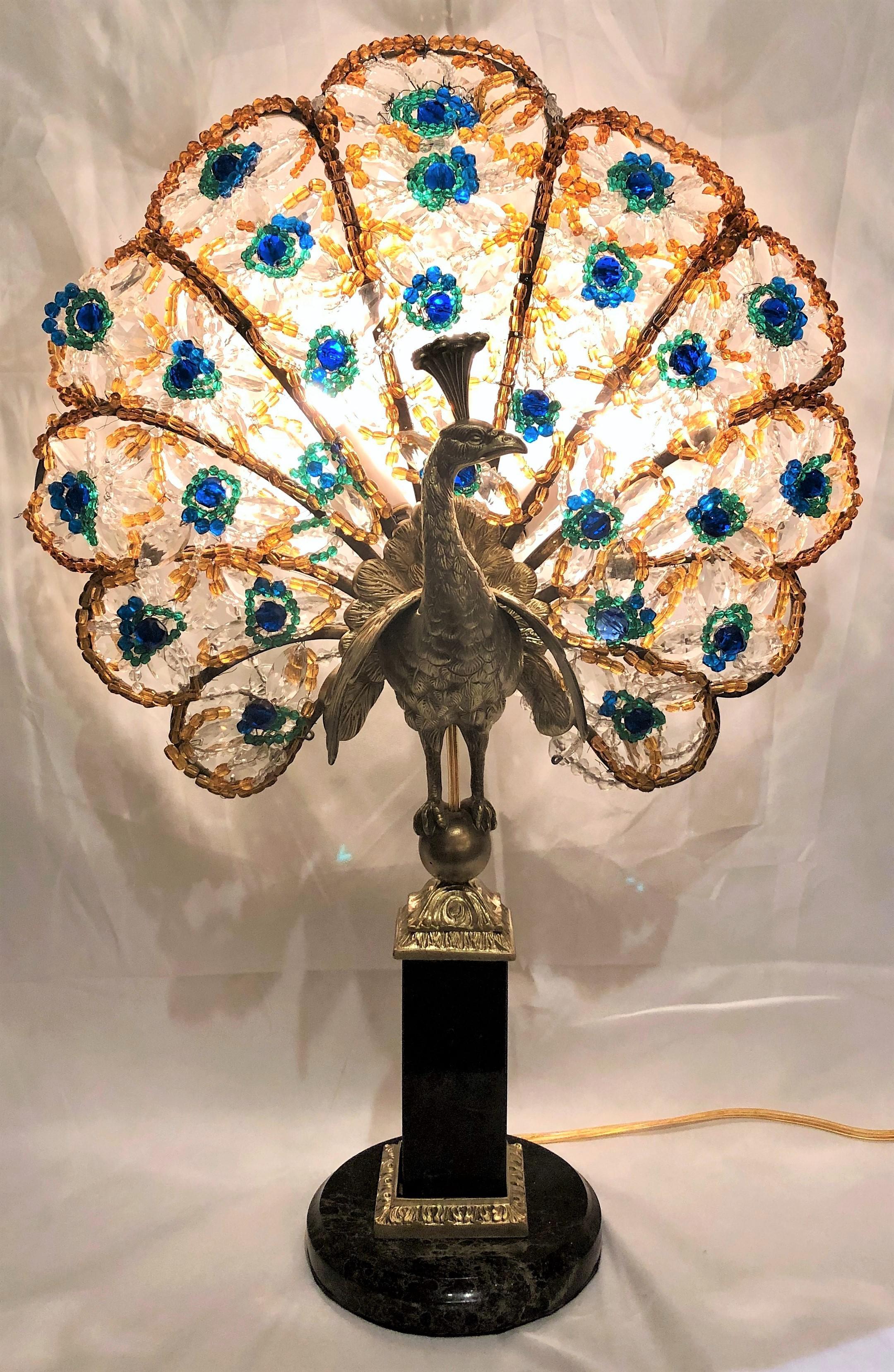 vintage peacock lamp