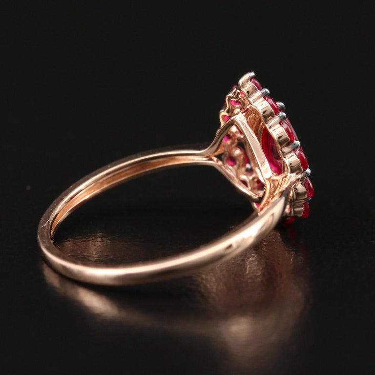 Customizable Antique Pear Cut Ruby Diamond Wedding Ring, Victorian Ruby ...