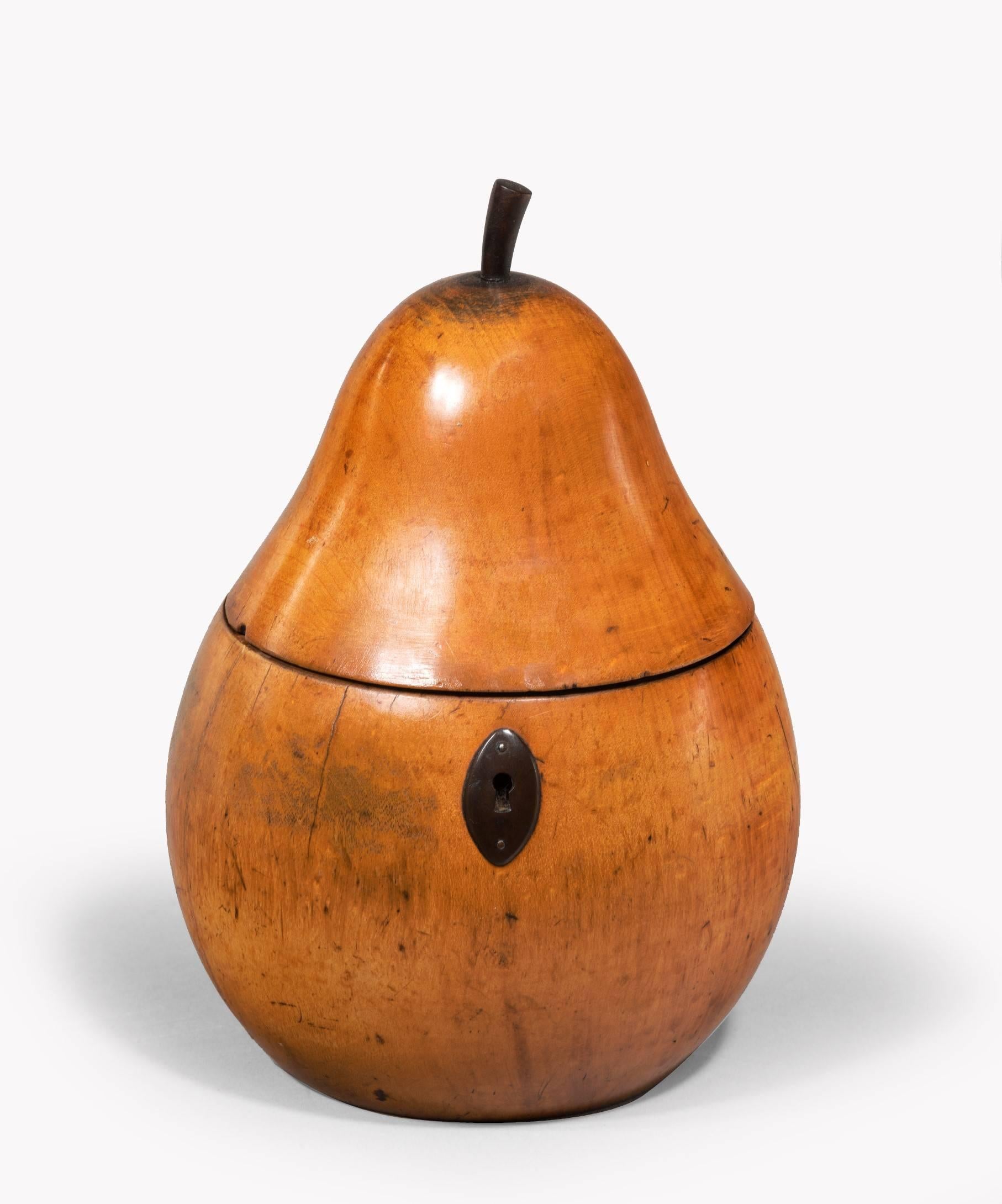 antique pear tea caddy