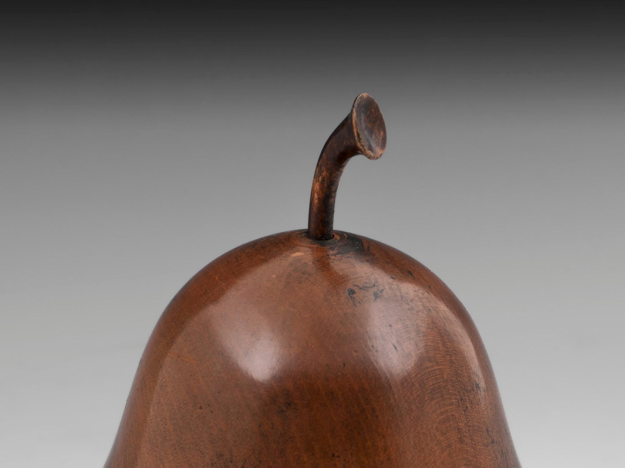 19th Century Antique Pear Fruit Treen Tea Caddy For Sale