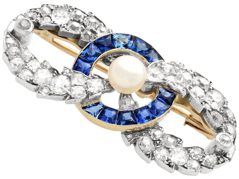 Petite Broche Ancienne En Or 18 Carats Avec Saphir - Poids 2,50g, Bijou Vintage Et Raffiné