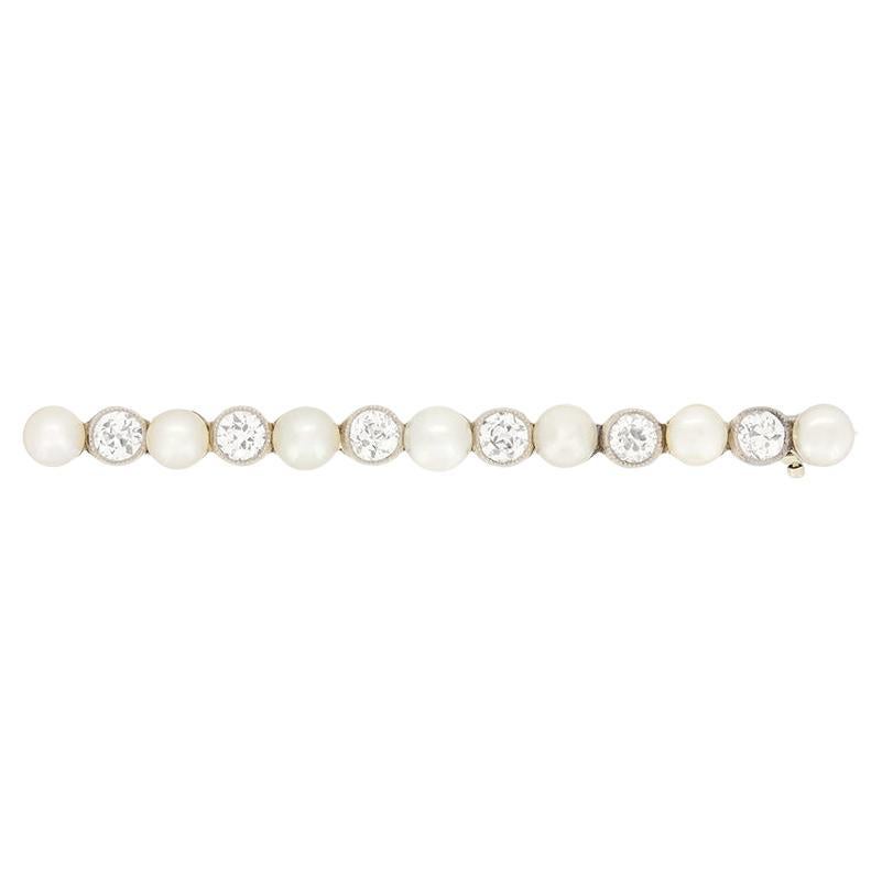 Antique Pearl and Diamond Brooch, c.1930s