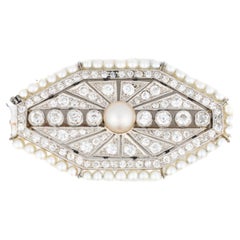 Antique Pearl and Diamond Brooch