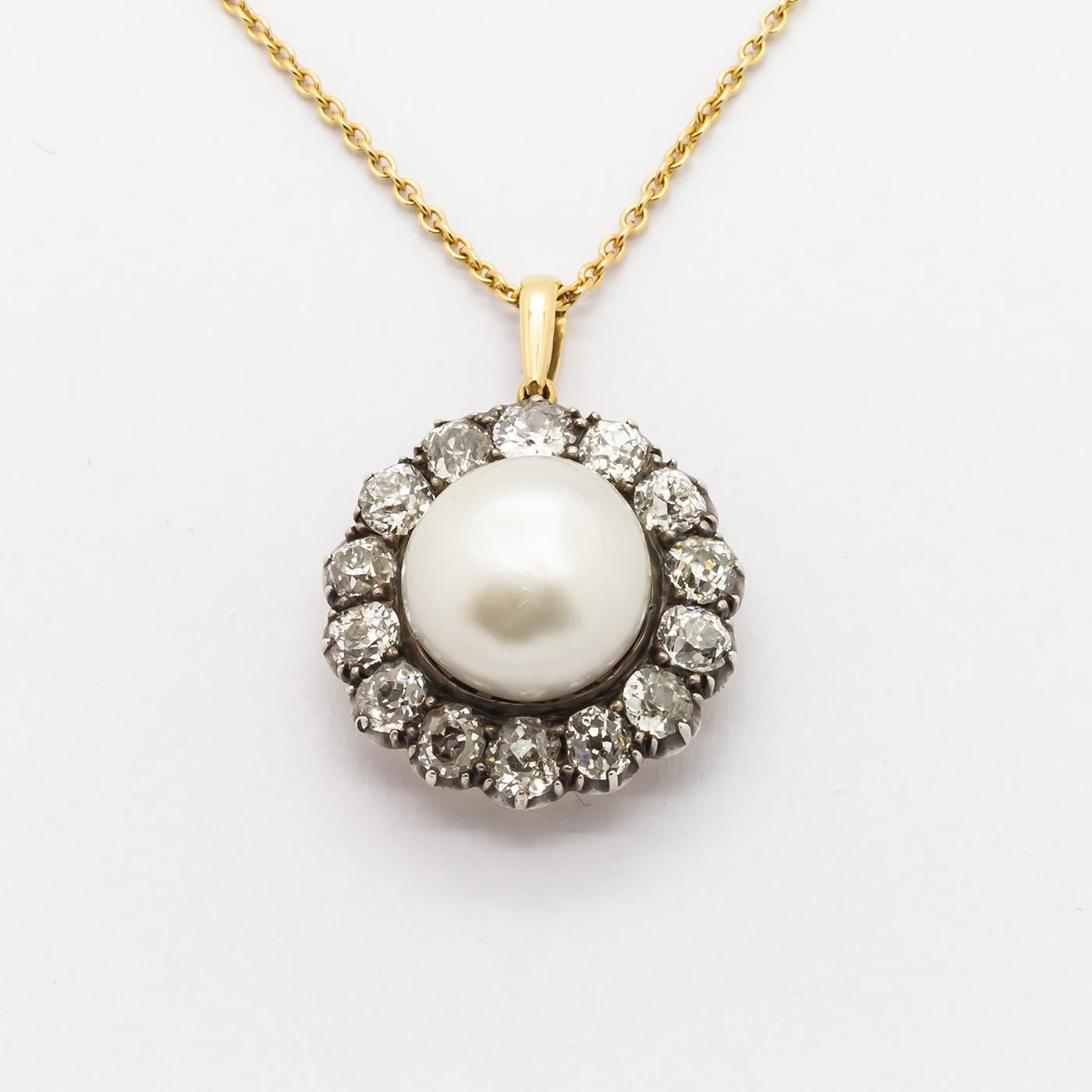Antique Pearl and Diamond Pendant 3