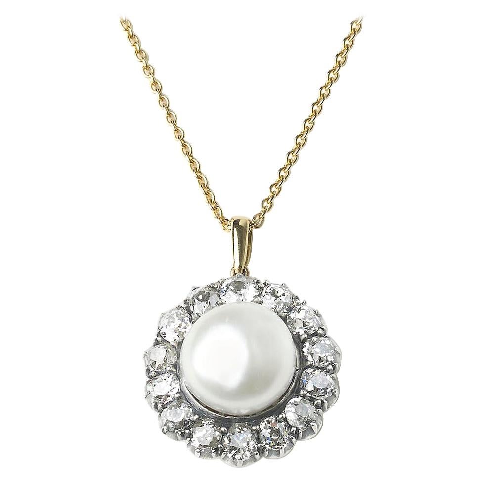 Antique Pearl and Diamond Pendant