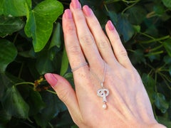 Antique Pearl and Diamond Yellow Gold Pendant