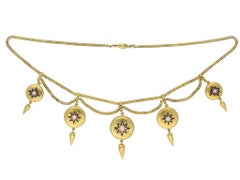 Antique Pearl and Enamel Necklace, circa 1865