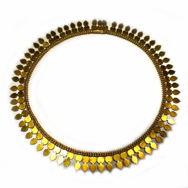 antique gold fringe necklace