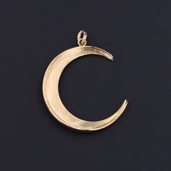 Antique Pearl Crescent Pendant of 14k Gold, Circa 1910