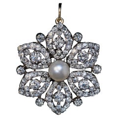 Antique Pearl Diamond Convertible Brooch Pendant